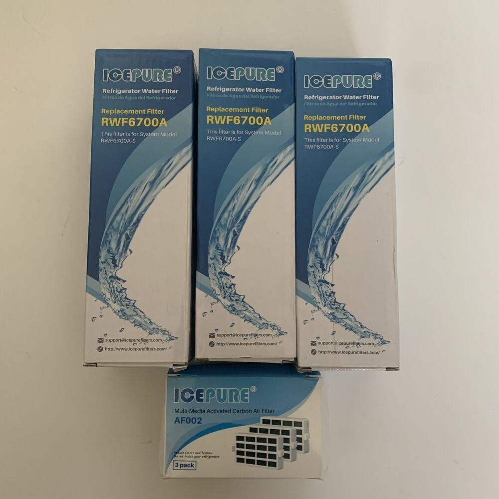 IcePure Refrigerator Water Filter RWF6700A (Lot Of 3) & AF002 Air Filter